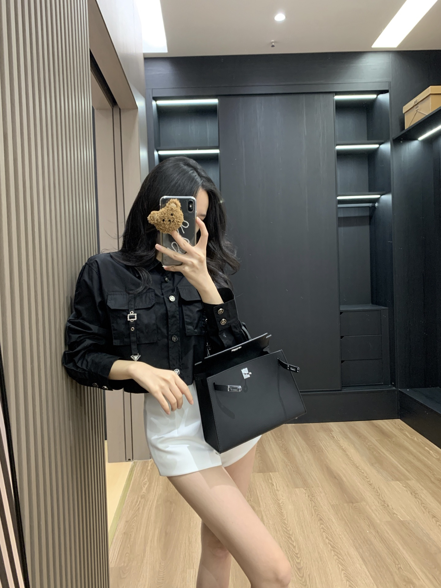 [TOP] PRADA Workwear-Style Short Shirt - Black