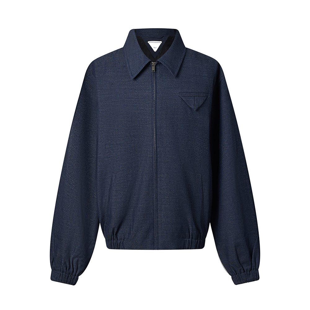 Bottega Veneta Accessory Bottega Veneta Men's Melange Wool Blouson in Dark indigo #394979 | Nigo Office