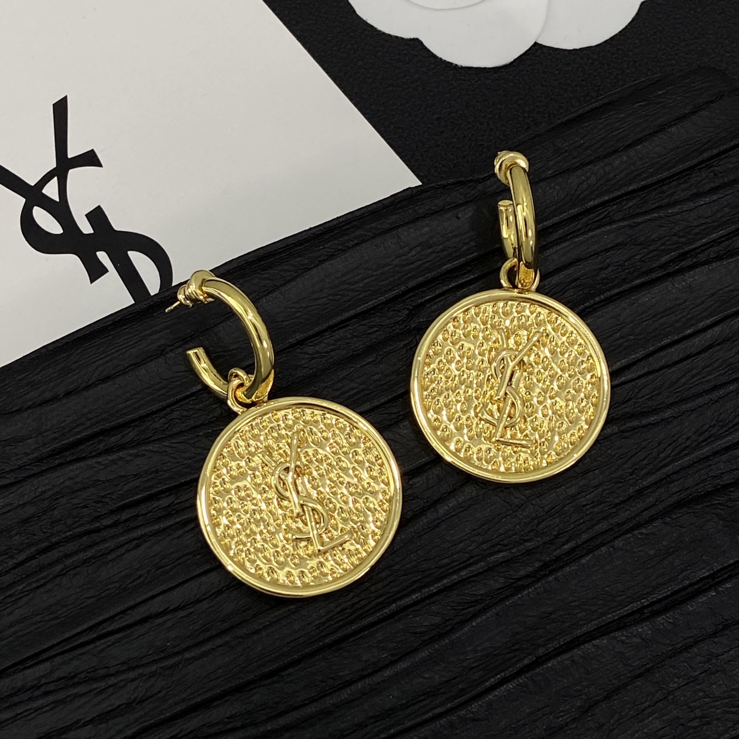 [TOP] Yves Saint Laurent YSL Earrings + Bracelet + Necklace Set - Gold - 711 Luxury