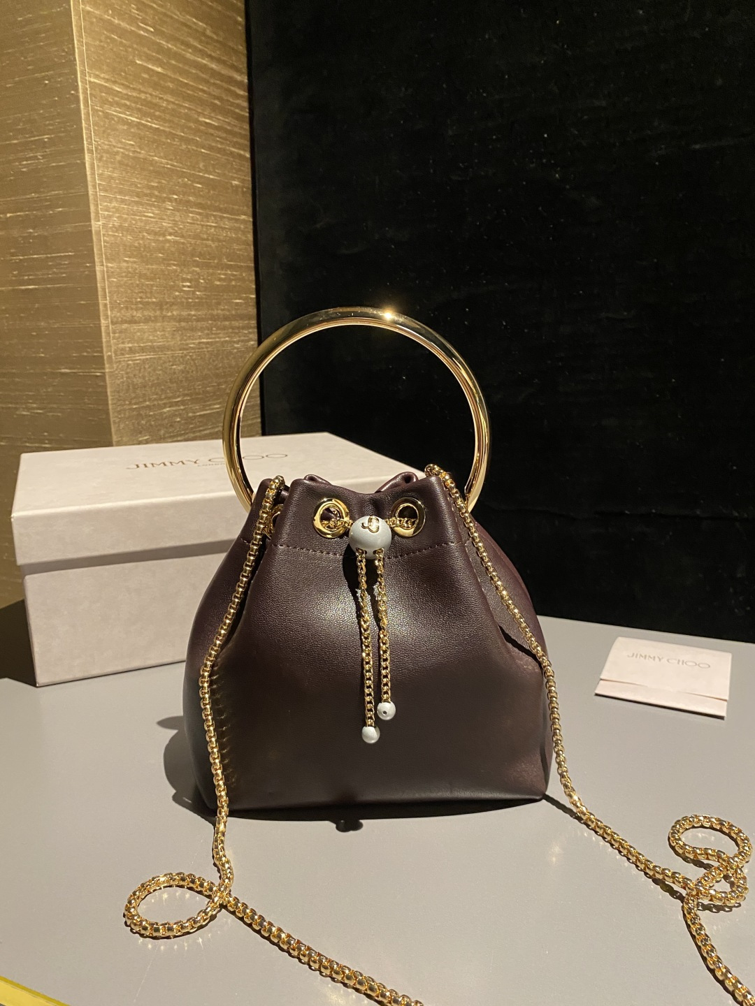 [TOP] JIMMY CHOO Bon Bon Bag 16*15*9.5CM - Brown - 711 Luxury