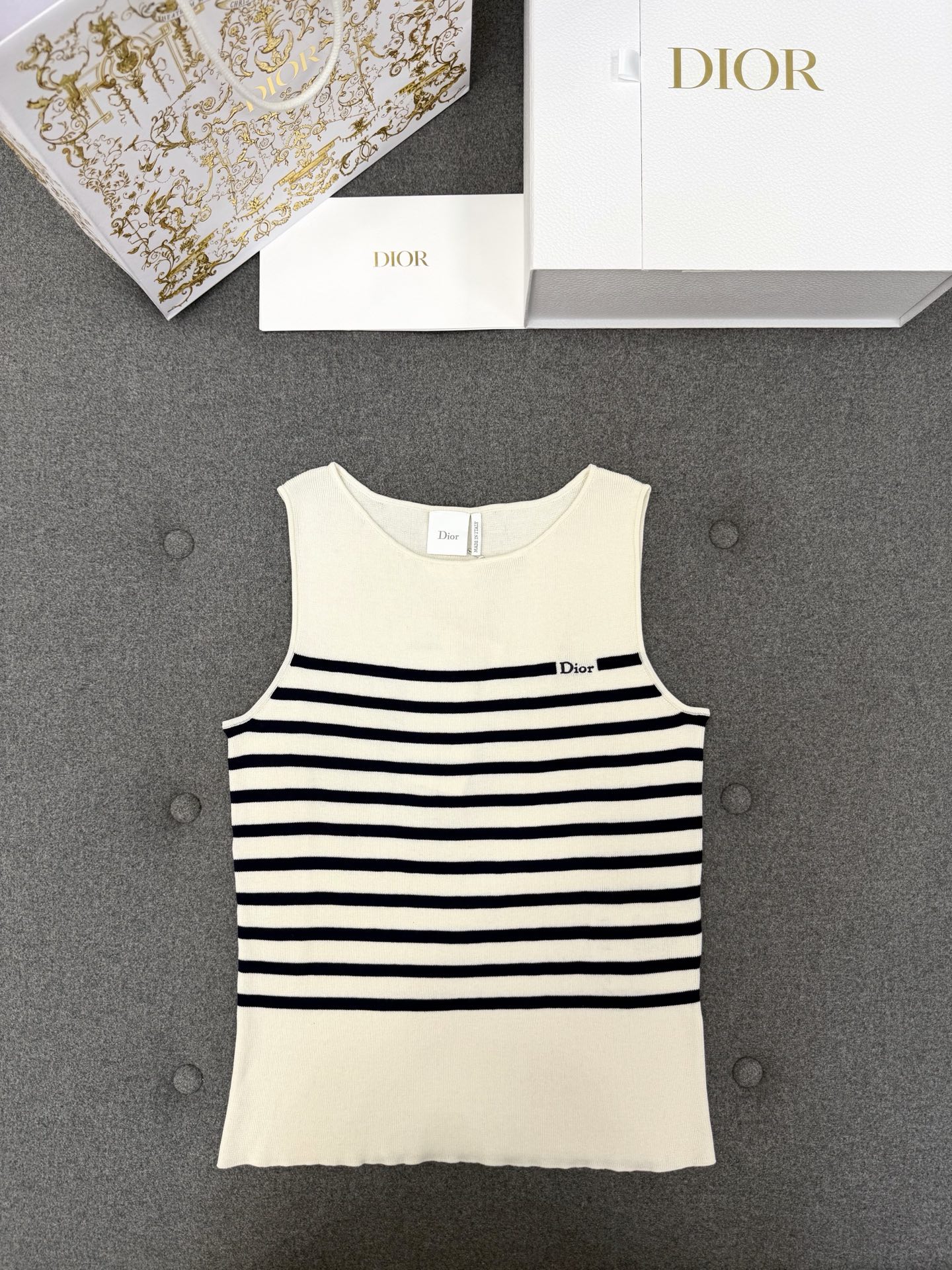 Dior Clothing DIOR Dioriviera Dior Marinière Sleeveless Sweater #390716 View 2 | Nigo Office