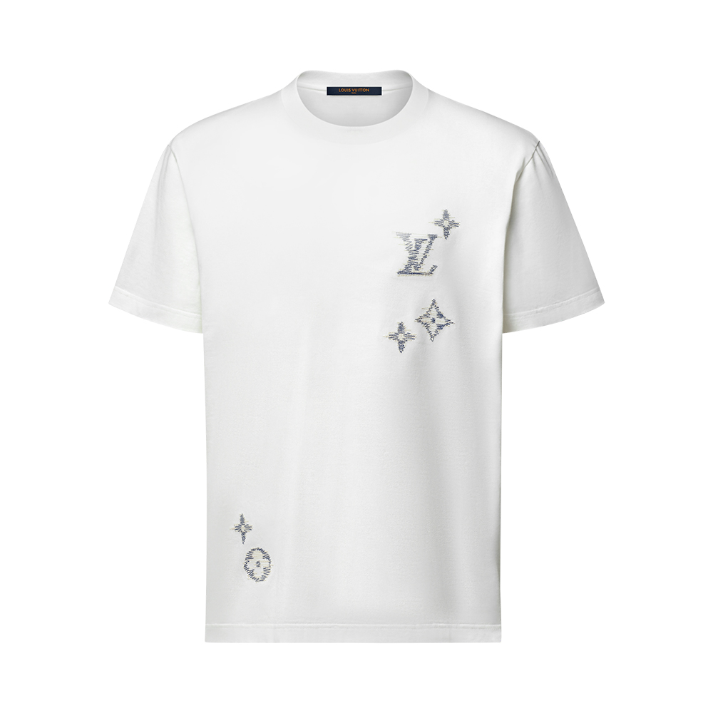 Louis Vuitton Clothing LOUIS VUITTON Embroidered Signature T-Shirt #393276 | Nigo Office
