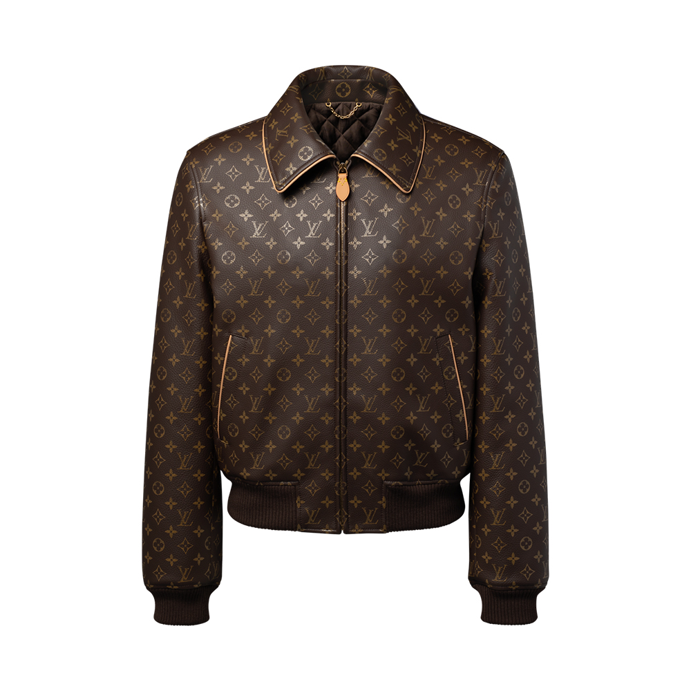 Louis Vuitton Accessory LOUIS VUITTON Monogram Padded Leather Blouson #396573 | Nigo Office