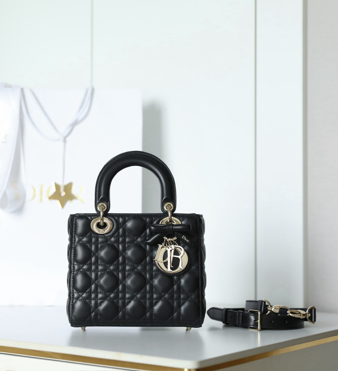 [TOP] Christian Dior Lady Dior Bag - Black - GHW - 711 Luxury