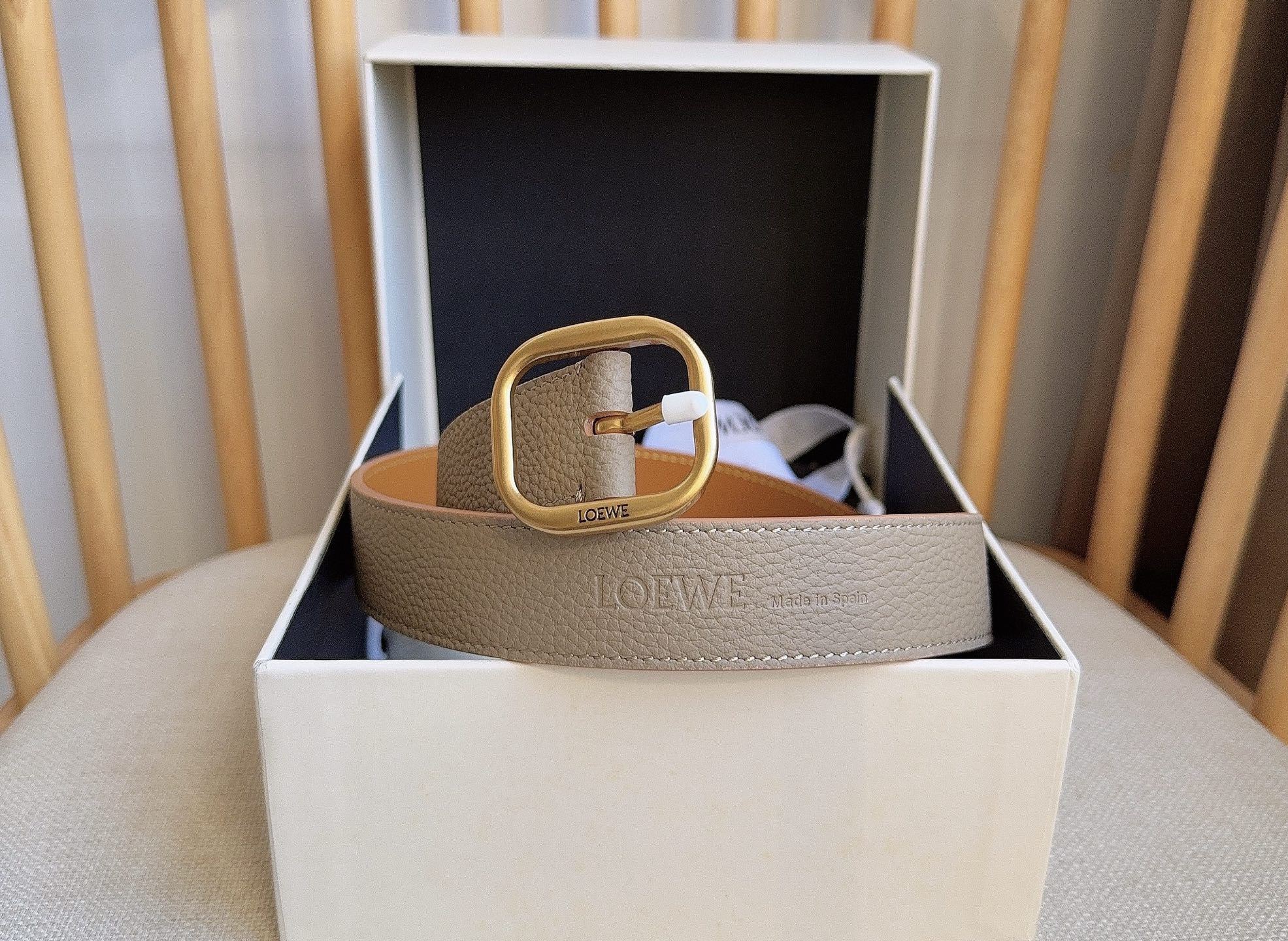 [TOP] LOEWE Leather Belt 3.0cm - Grey - 711 Luxury