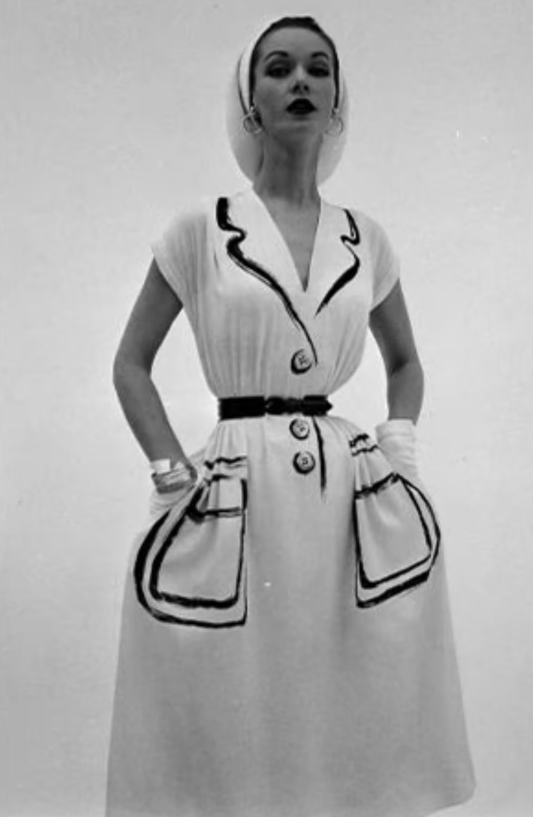 Hermès Hand-painted Style Belted Sleeveless Dress#387967