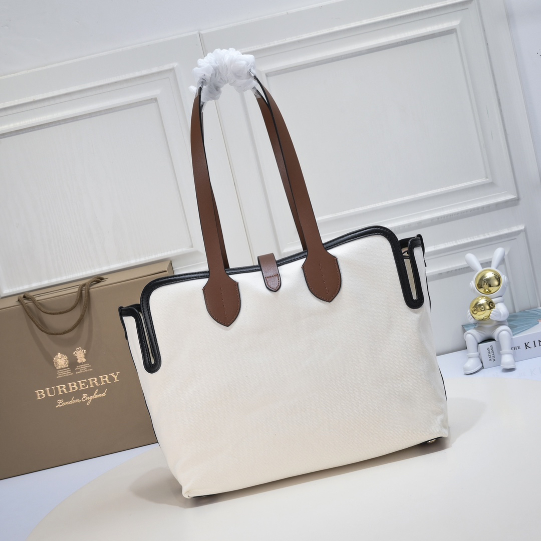 [TOP] BURBERRY The Belt Tote Bag Canvas  35 x 15 x 31cm - White and Black - 711 Luxury