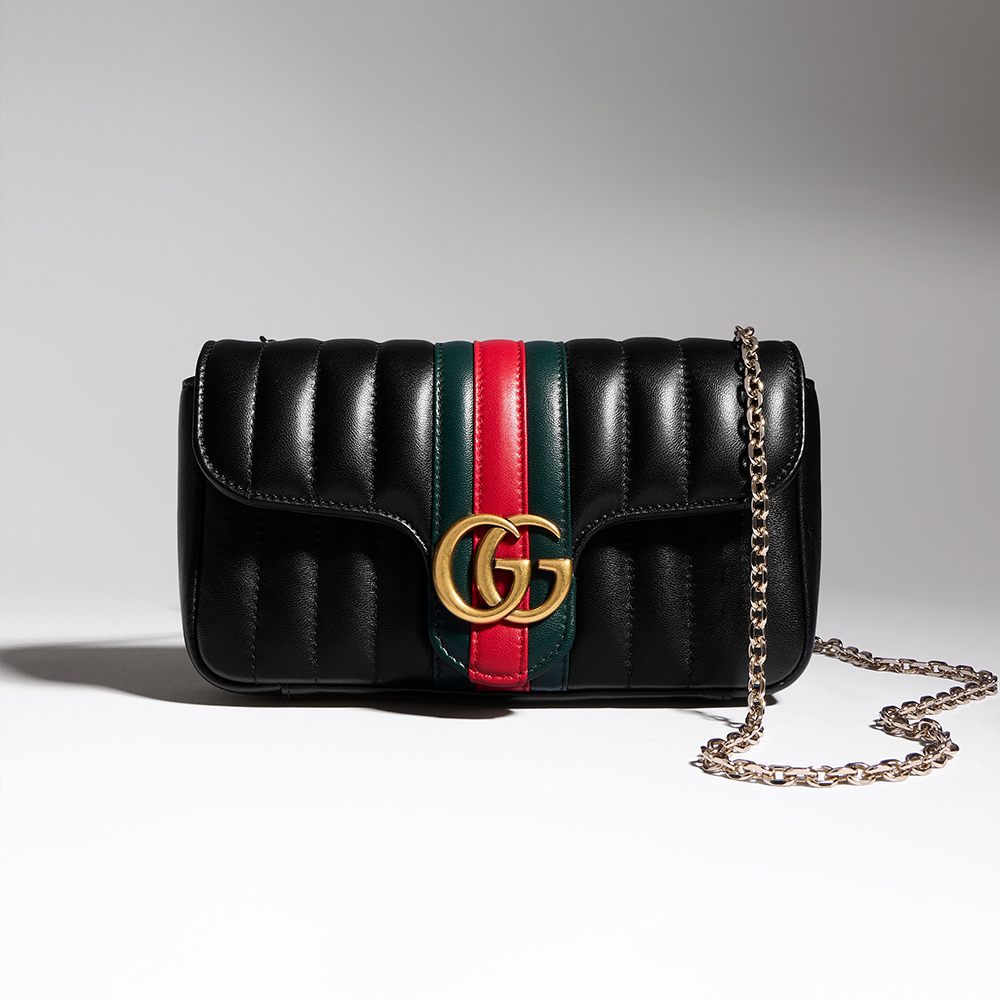 Gucci black Bag GUCCI Jetset GG Marmont Small Shoulder Bag in Black Leather #395205 | Nigo Office
