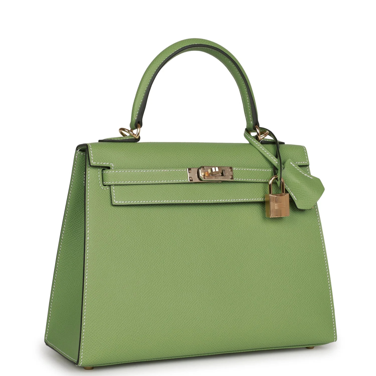 Hermes Special Order (HSS) Kelly Sellier  Vert Criquet Epsom Permabrass Hardware