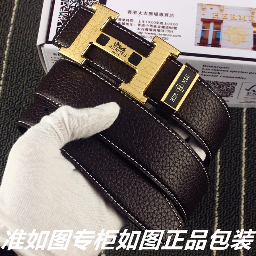 [TOP] HERMES Men's  Belt 3.8cm - Brown - 711 Luxury