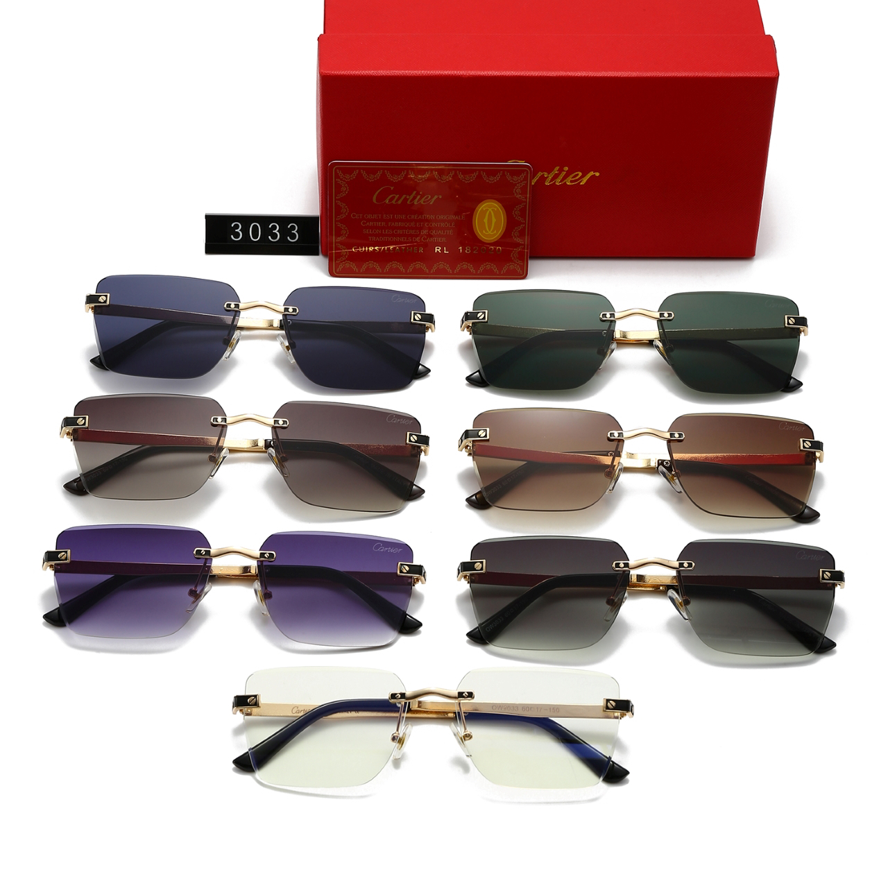 [TOP] Cartier Sunglasses - 7 Colors - 711 Luxury