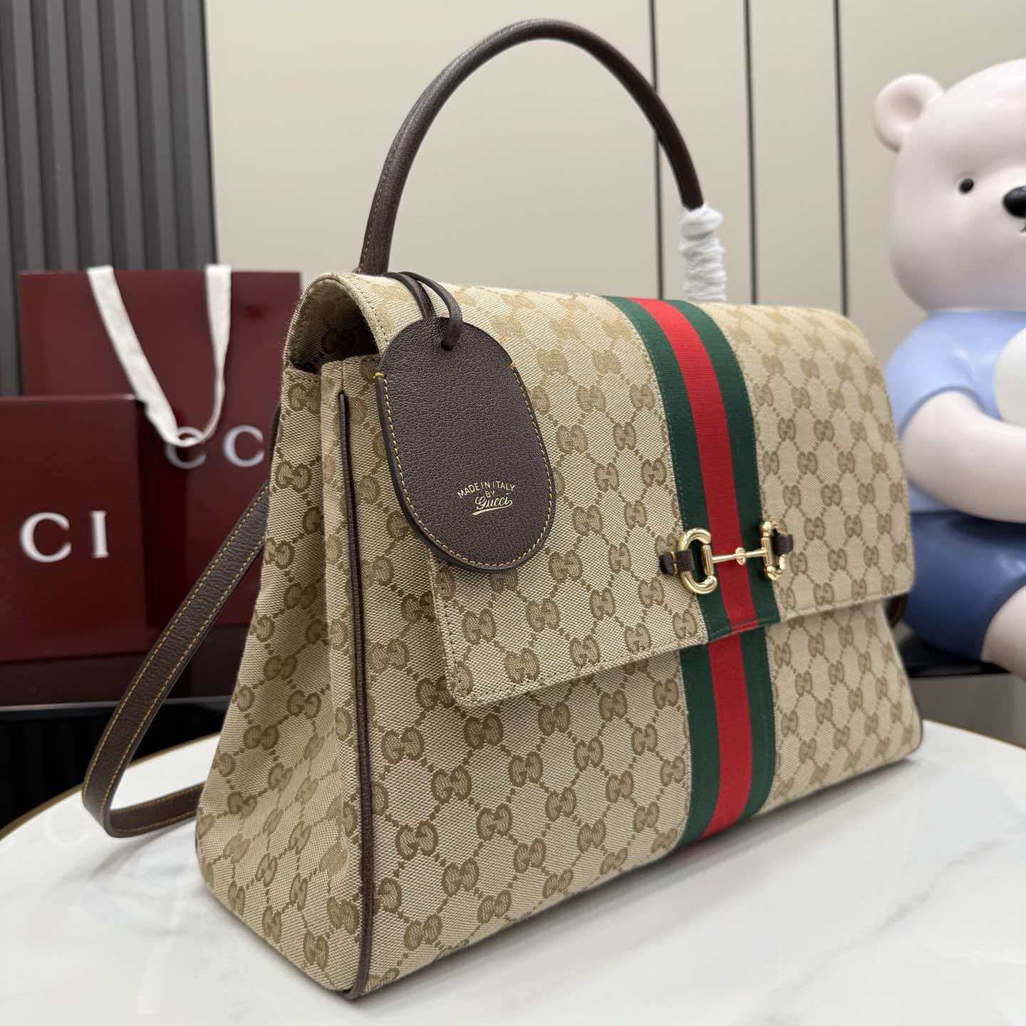 [TOP] GUCCI Paparazzo Top Handle Bag 37x29x13cm - Brown - 711 Luxury