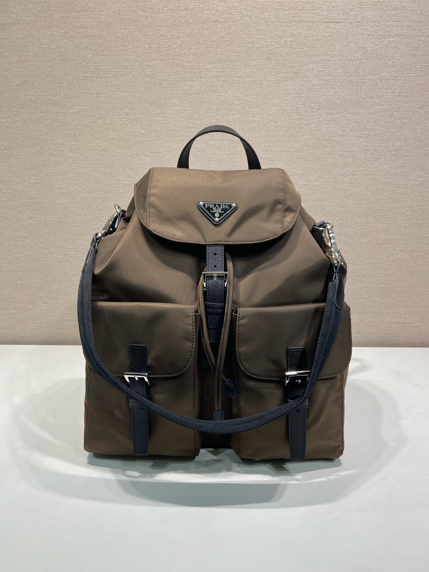 [TOP] PRADA Re-Nylon Backpack 34x39x15cm - Chocolate - 711 Luxury