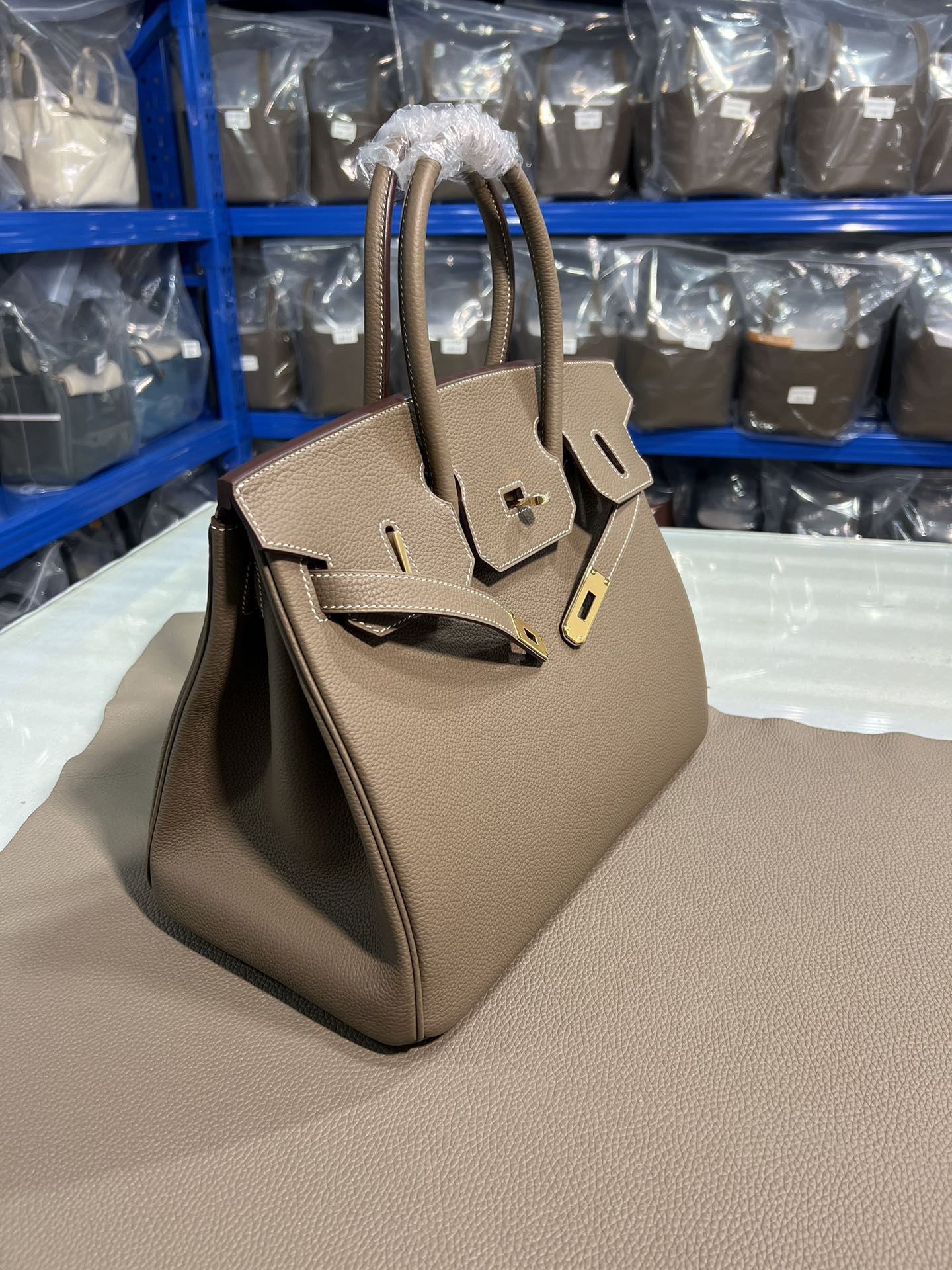 [TOP] HERMES Birkin Togo Leather 35cm - Etoupe & GHW