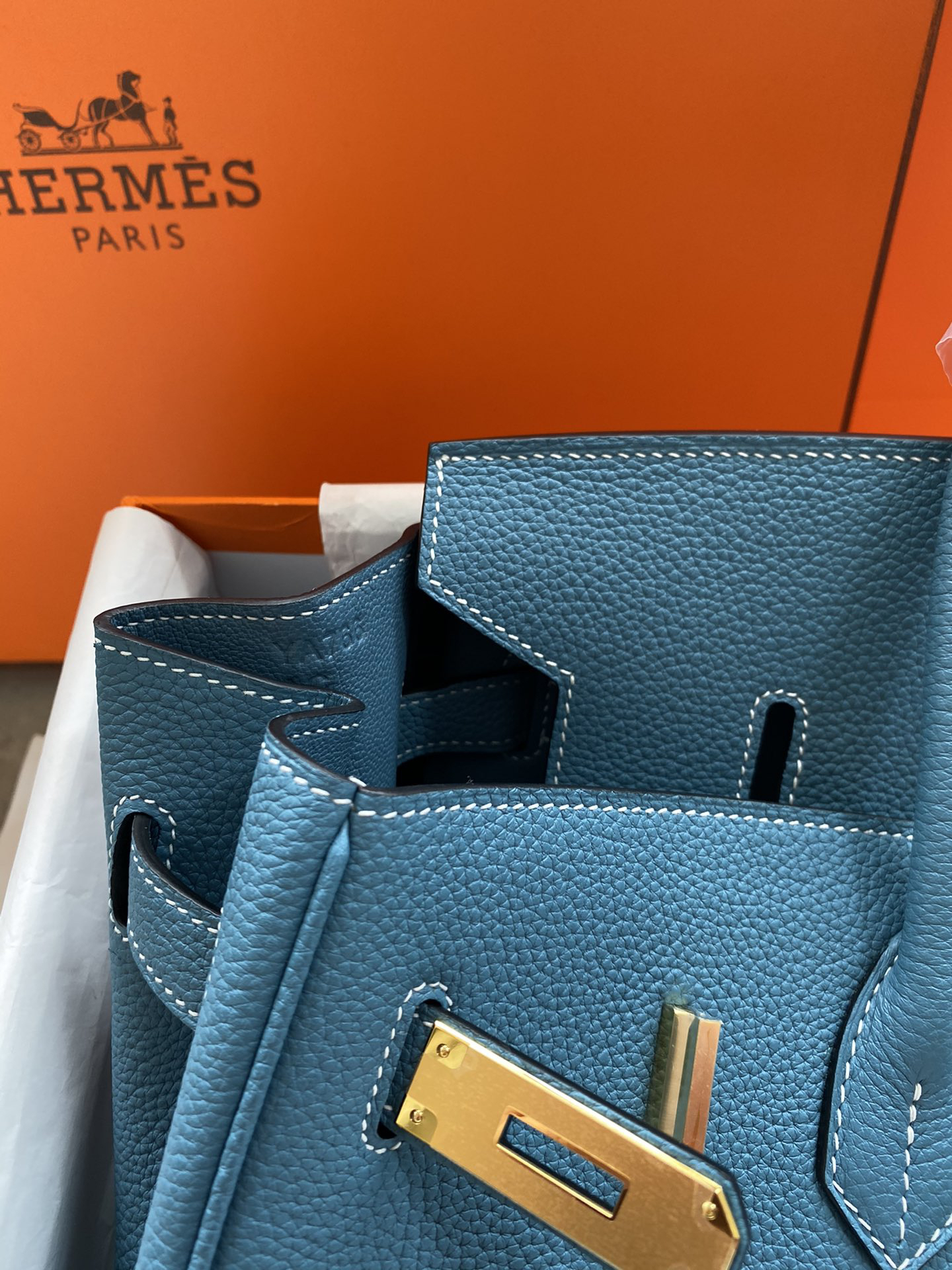 [TOP] HERMES Birkin Togo Leather 35cm - Bleu Jean & GHW