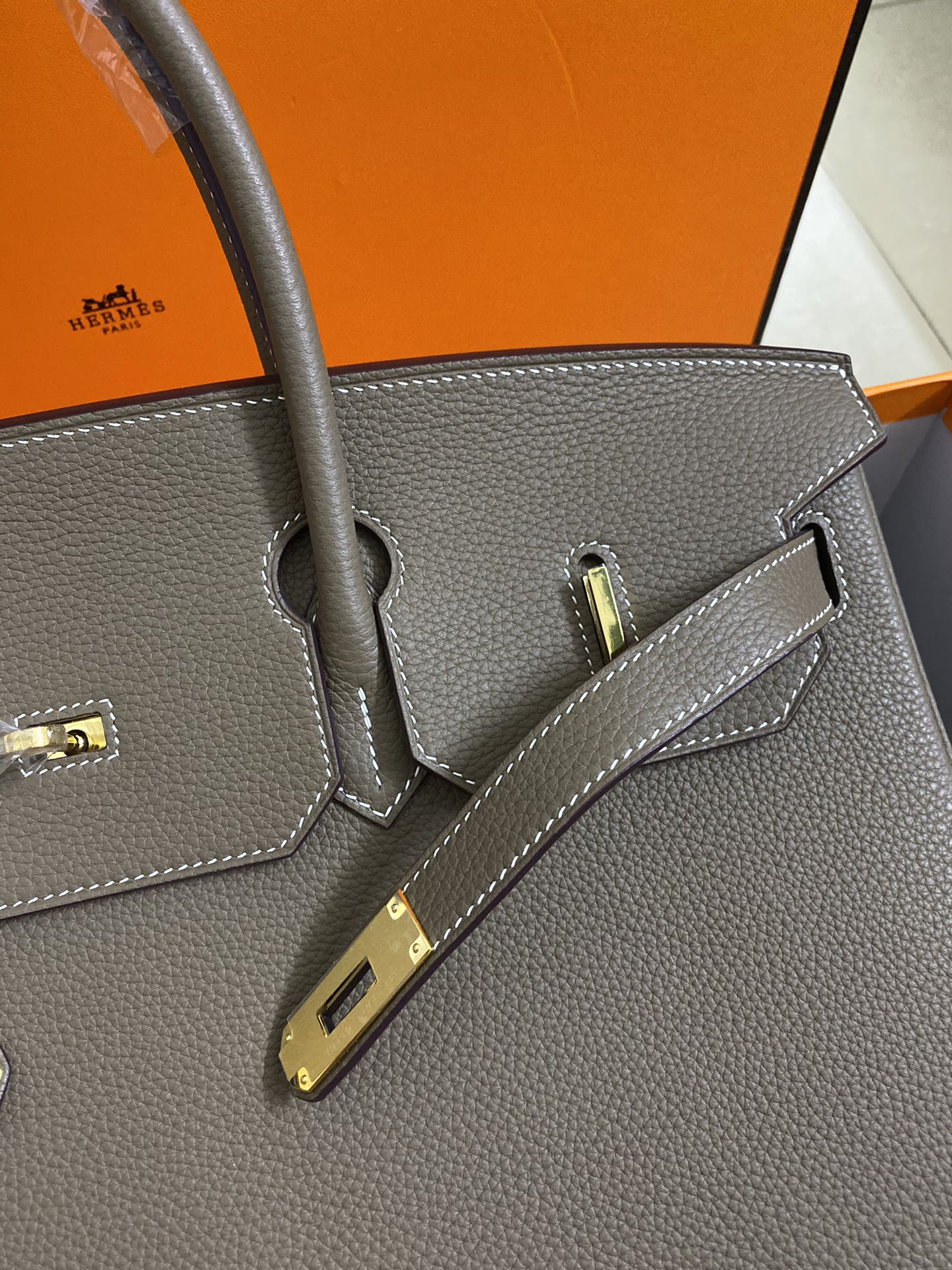 [TOP] HERMES Birkin Togo Leather 40cm - Etoupe & GHW