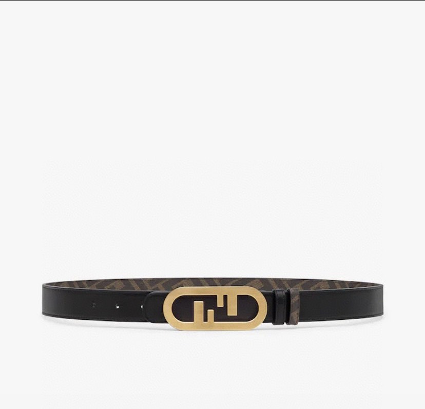 [TOP] FENDI Belt Calfskin 3cm - Black - 711 Luxury