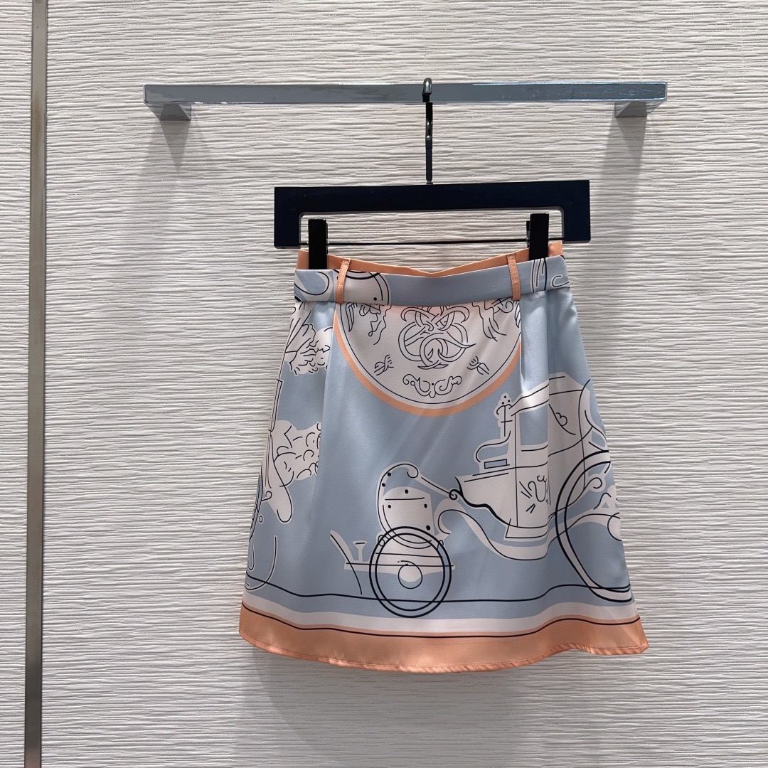 [TOP] HERMES Skirt - Blue