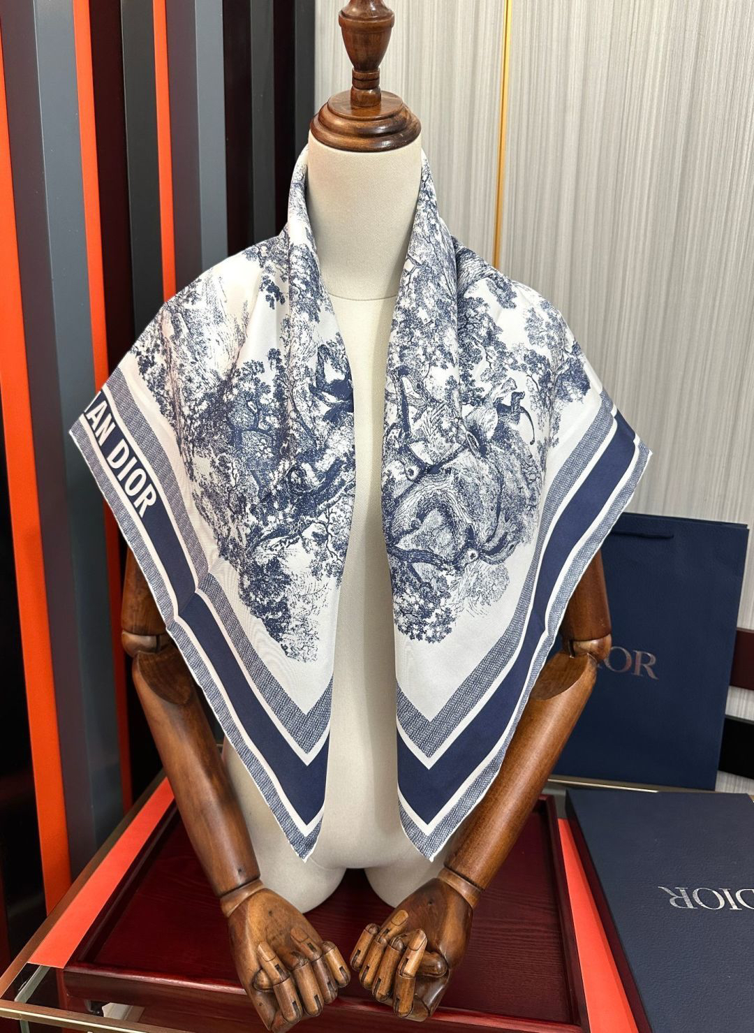 [TOP] Christian Dior Scarf 90x90cm - Blue - 711 Luxury