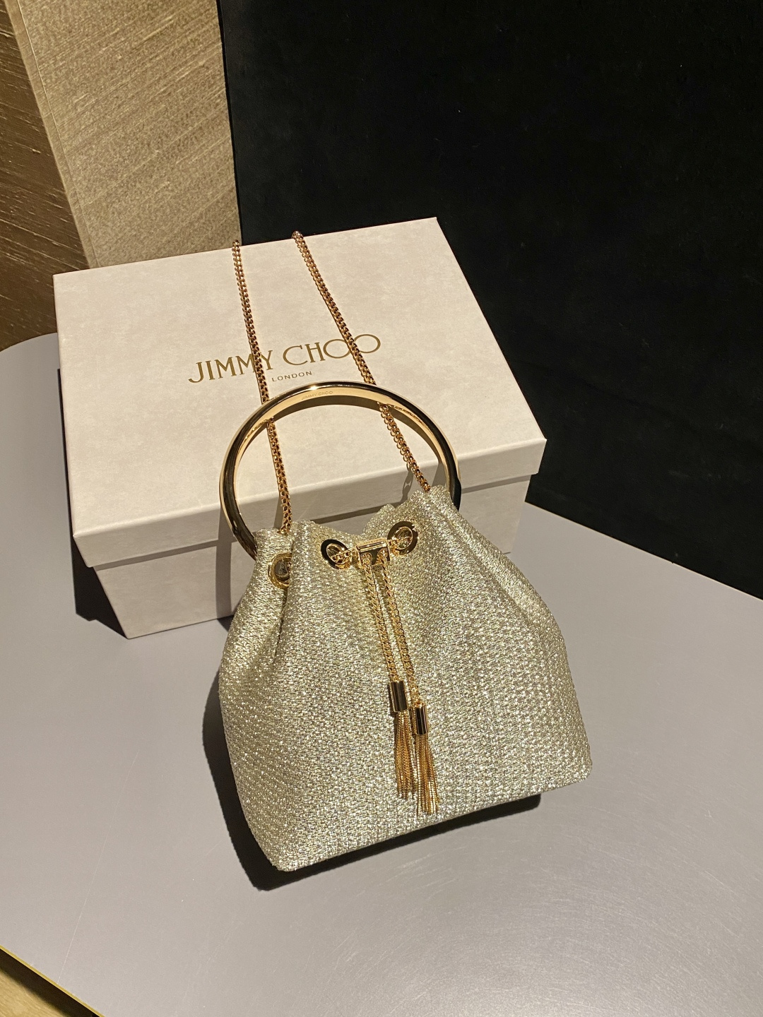 [TOP] JIMMY CHOO Bon Bon Bag 16*15*9.5CM - Gold - 711 Luxury