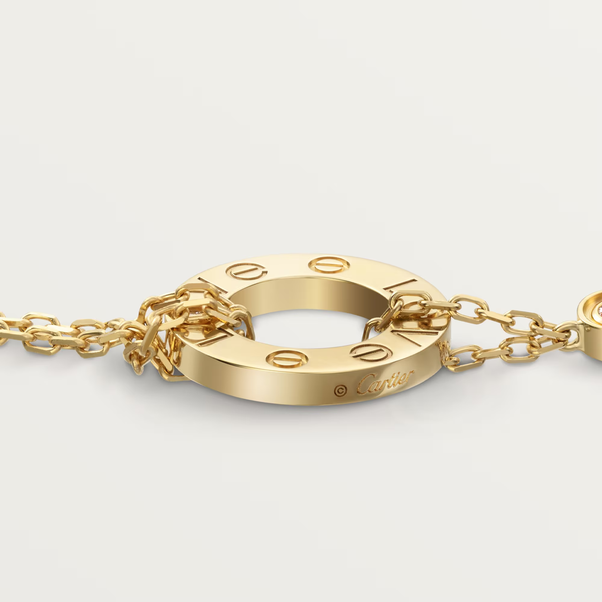 Carty Love Luna Loop Bracelet, Yellow Gold, 2 Moissanite