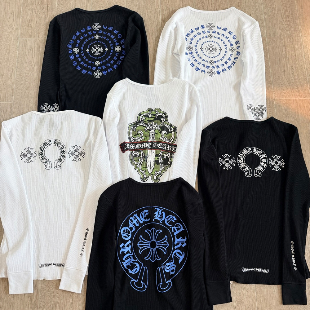 Chrome Hearts Clothing Chrome Hearts Waffle Sword Vine Print Long-sleeved T-shirt #394641 | Nigo Office