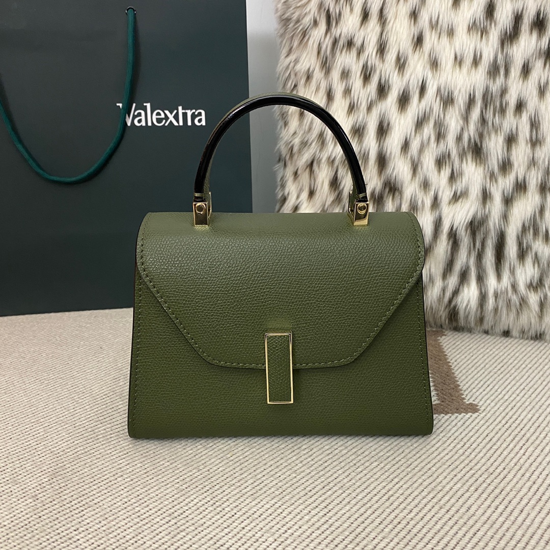 [TOP] VALEXTRA lside Bag 19.5x14x9.5cm - Army Green - 711 Luxury