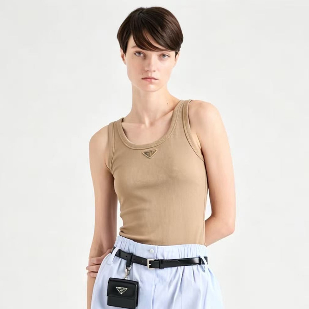 Prada Cashmere Knitted Ribbed Vest #386358