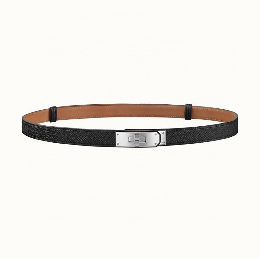 [TOP] HERMES Kelly Calfskin Belt 18mm - Black - 711 Luxury