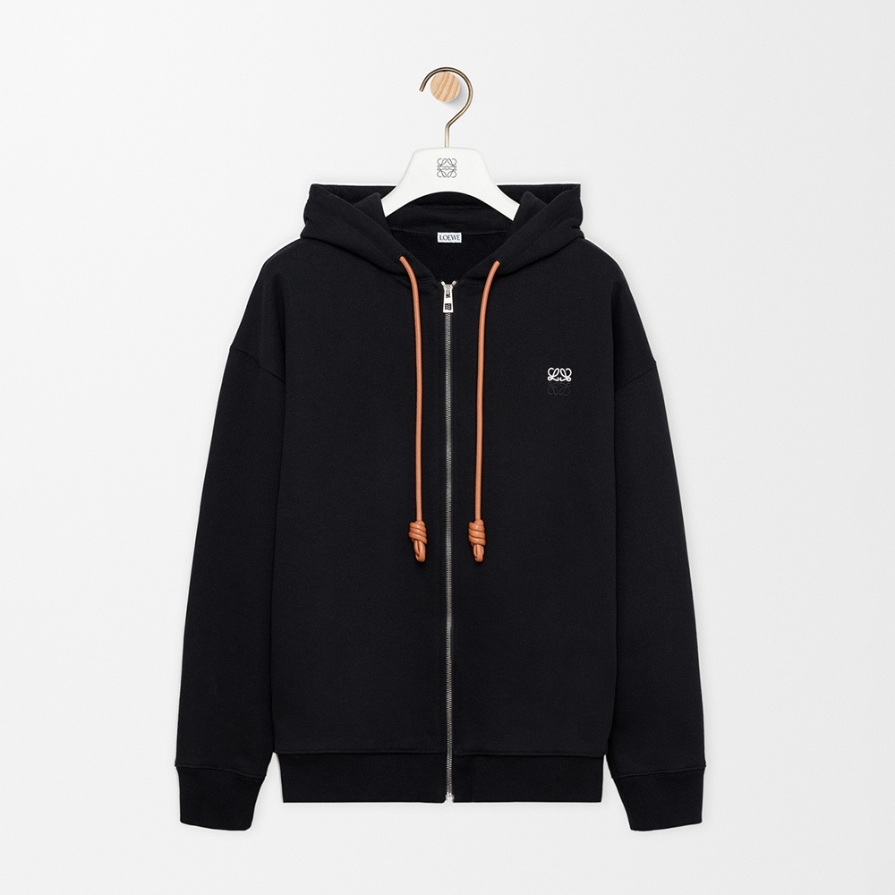 Loewe black Clothing LOEWE Zip-up hoodie in cotton Black #395478 | Nigo Office