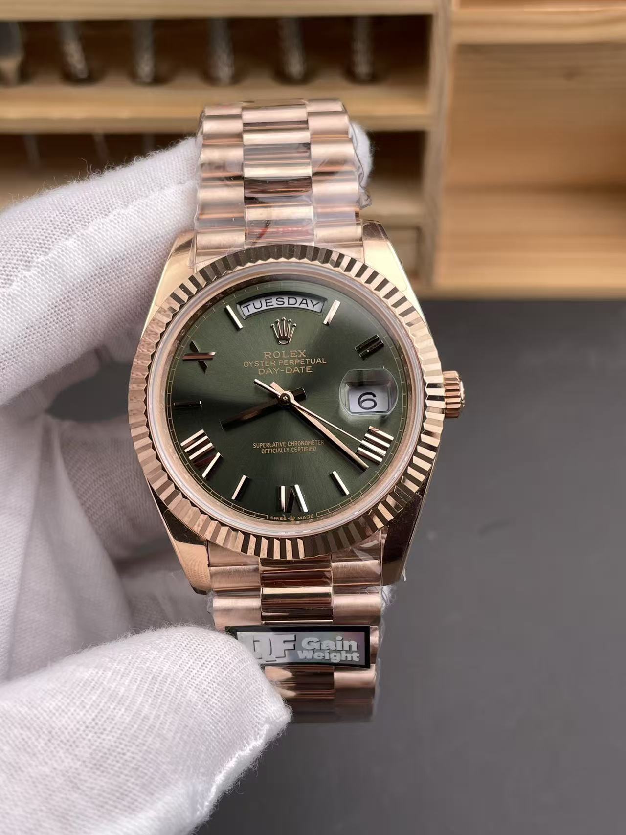[TOP] ROLEX Watch 40mm - Green and Rose Gold - 711 Luxury