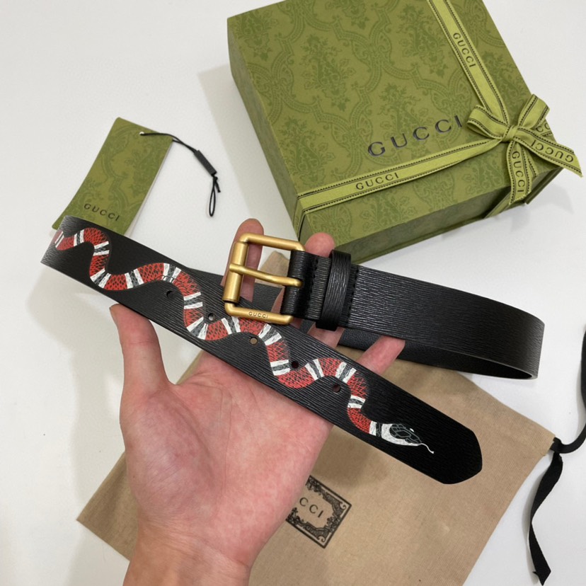 [TOP] GUCCI GG Belt 3.5cm - Black - 711 Luxury