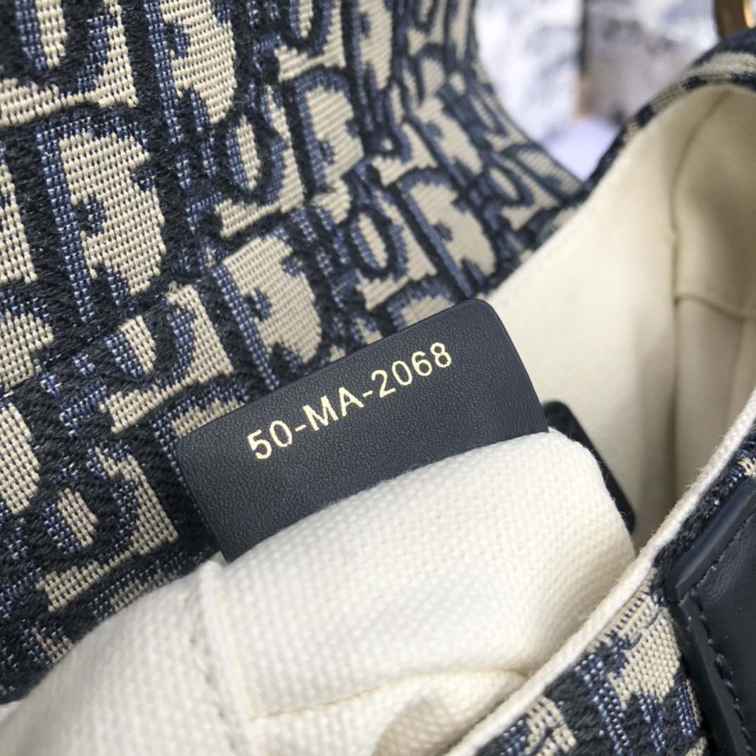 [TOP] Christian Dior Saddle Bag Oblique 21x18x5cm - Navy Blue