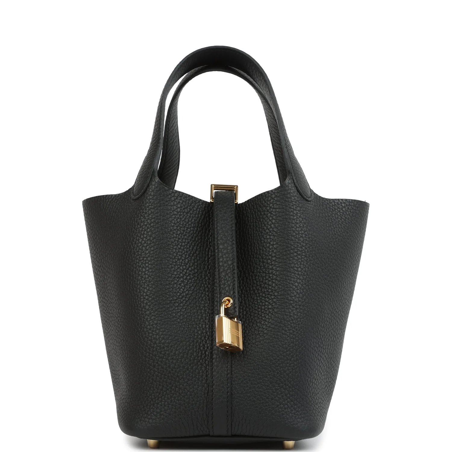 Hermes Picotin Lock  Black Clemence Gold Hardware