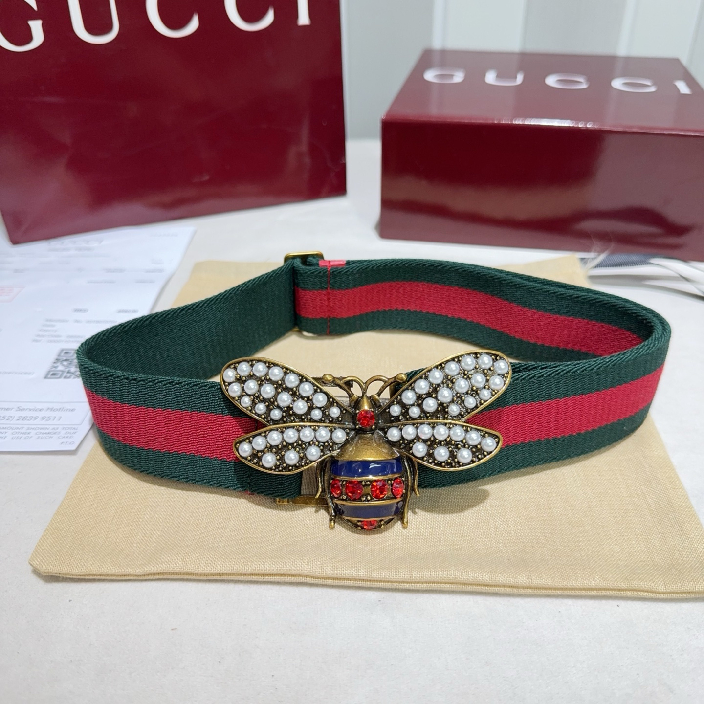 [TOP] GUCCI Elastic Nylon Fabric Belt 3.8 cm - 2 Colors - 711 Luxury