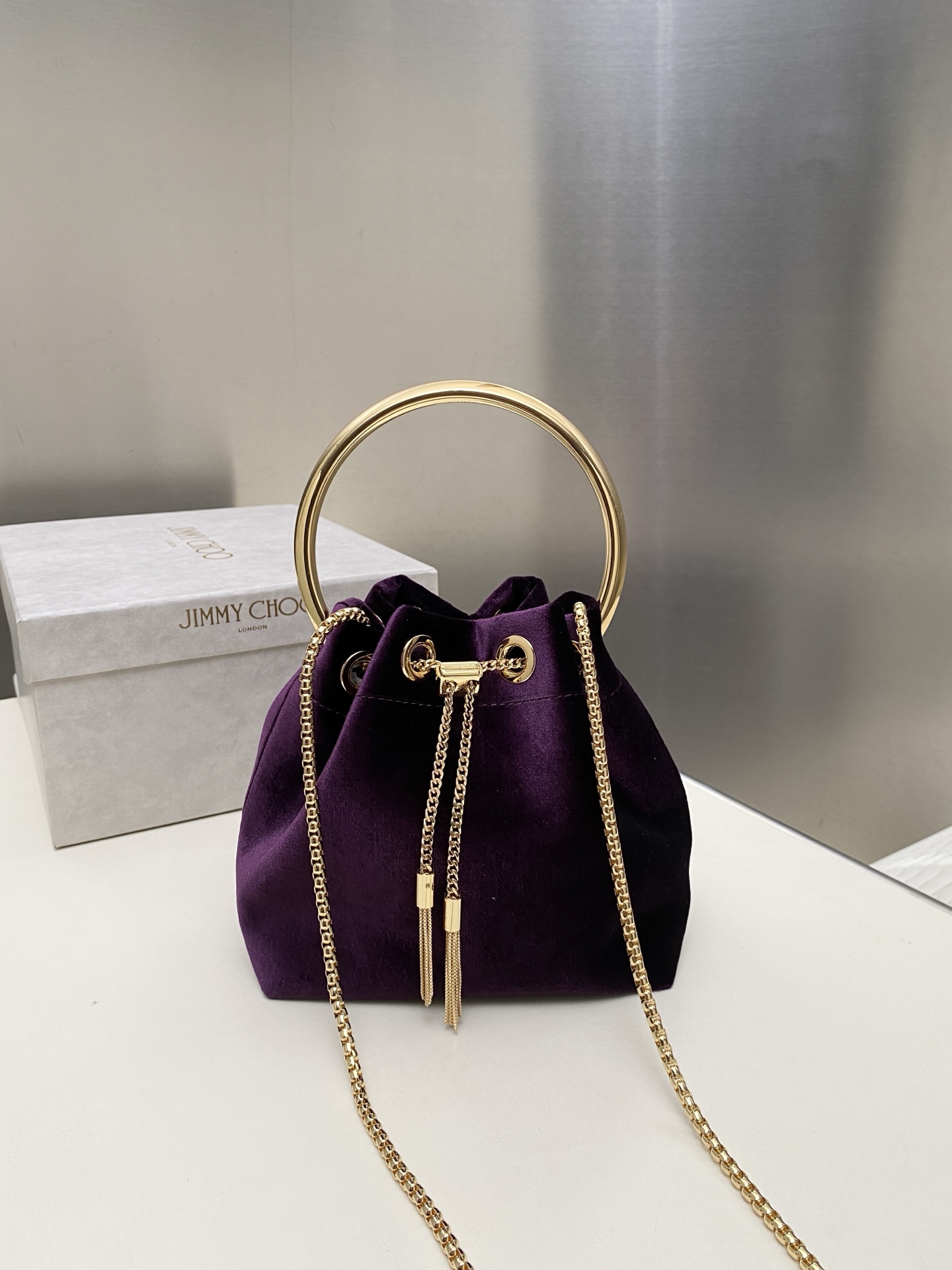 [TOP] JIMMY CHOO Bon Bon Bag 16*15*9.5CM - Purple - 711 Luxury