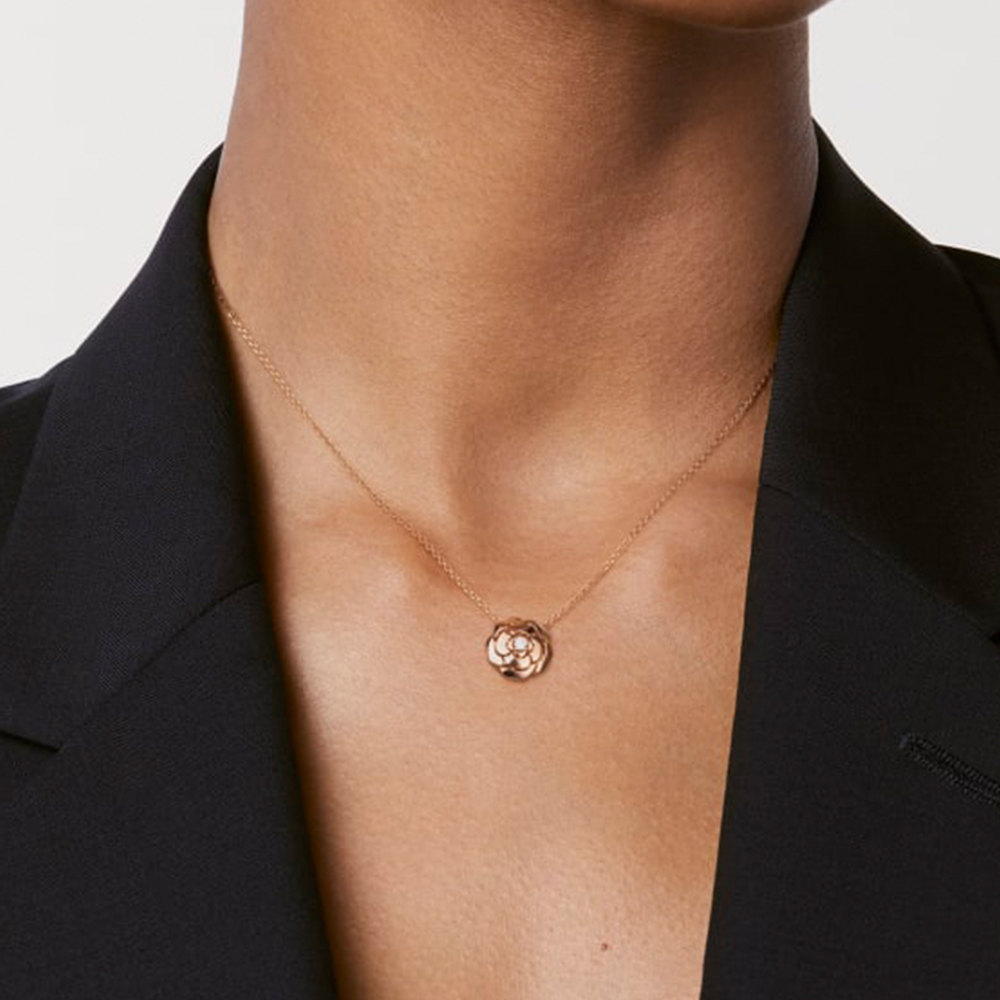 Chanel gold Jewelry CHANEL Extrait de Camélia Necklace Rose Gold J11660 #389826 View 2 | Nigo Office