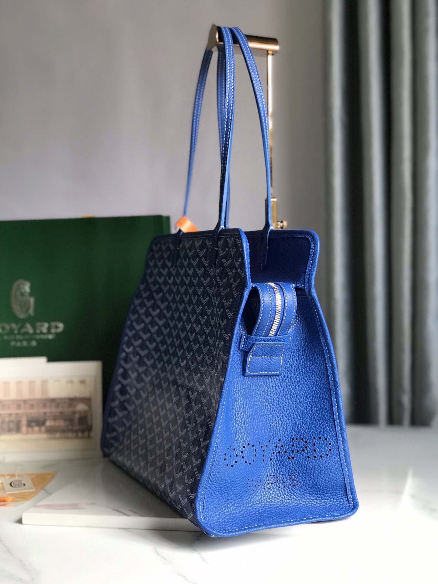 [TOP] Goyard Hardy Bag 40*17*31cm  - Blue - 711 Luxury