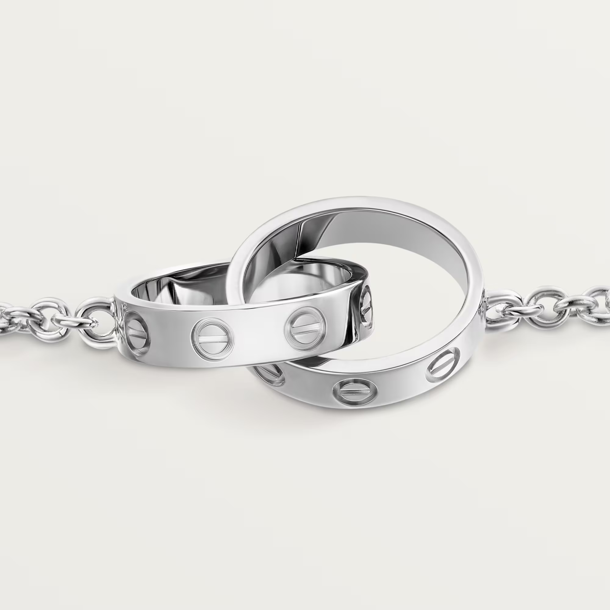 Carty Love Luna Loop Bracelet, White Gold, Chain