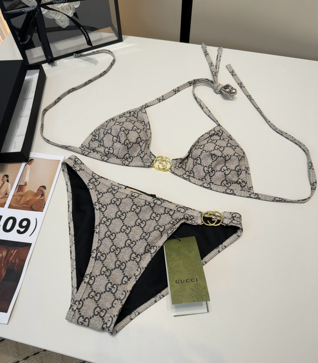 [TOP] GUCCI Bikini Swimsuit - Gray - 711 Luxury