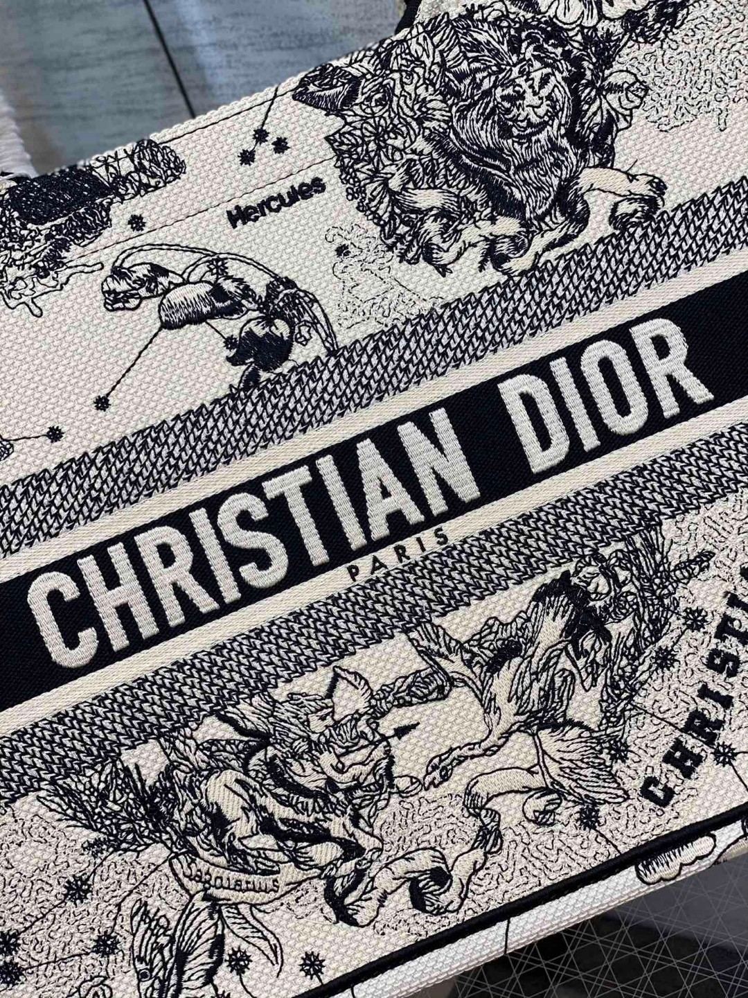[TOP] Christian Dior Medium  Embroidered Tote Bag 36*18*28cm - White - 711 Luxury