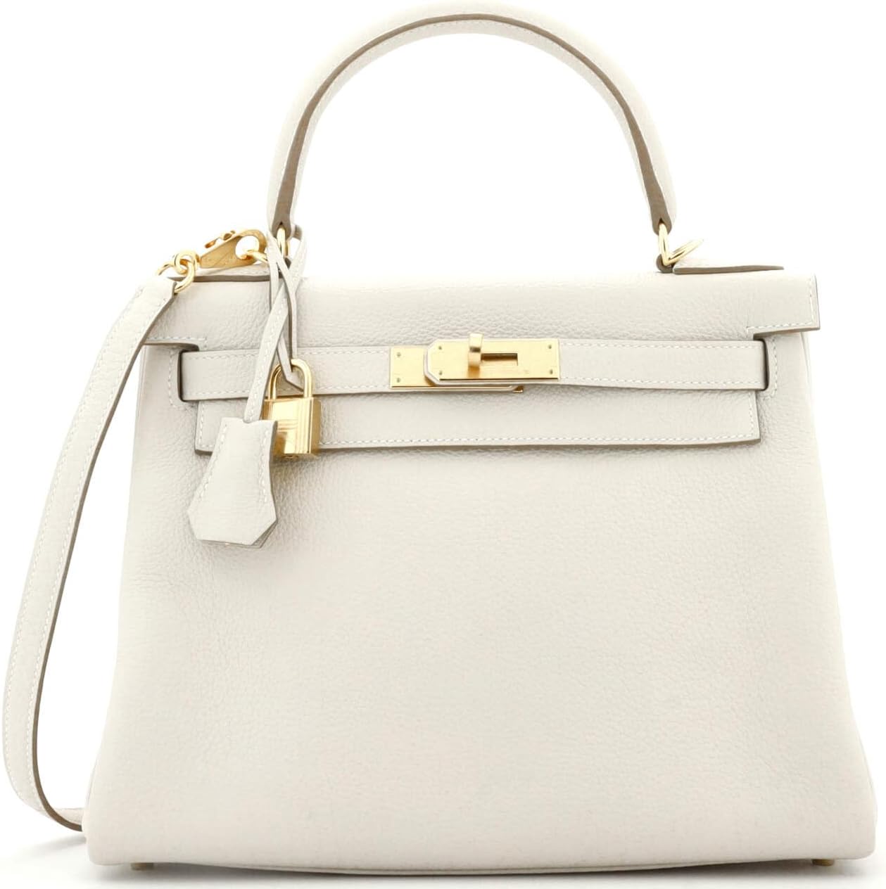 Hermès, Pre-Loved Kelly Handbag Light Togo with Gold Hardware 28, Craie