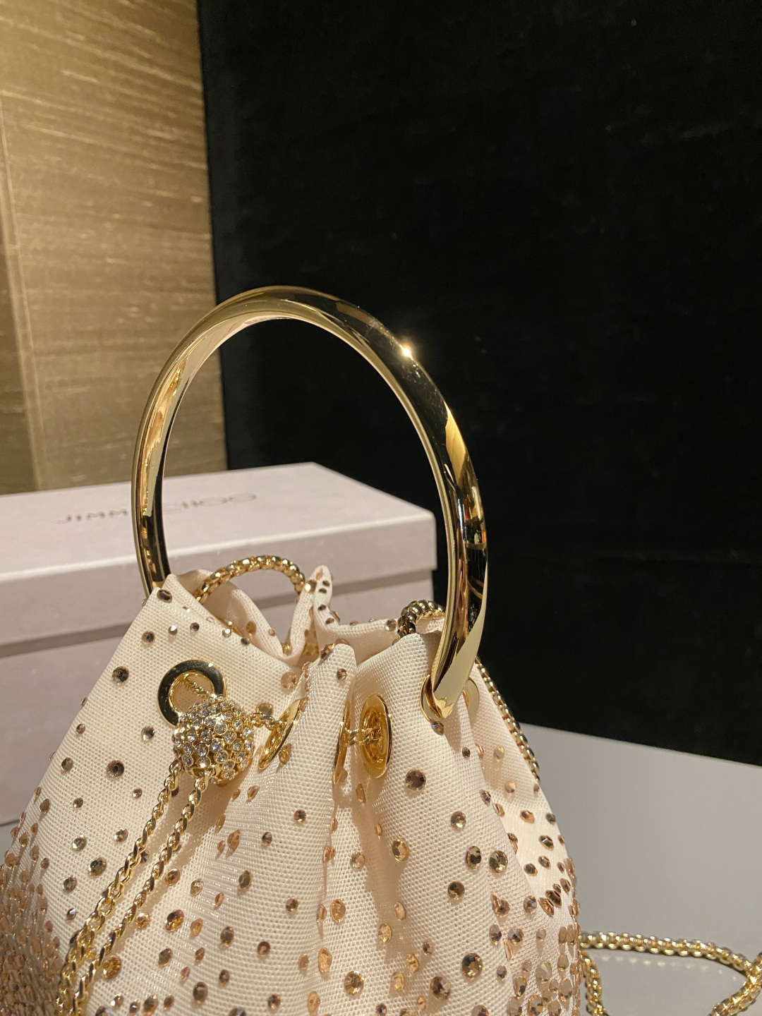 [TOP] JIMMY CHOO Bon Bon Bag 16x15x9.5cm - Beige - 711 Luxury