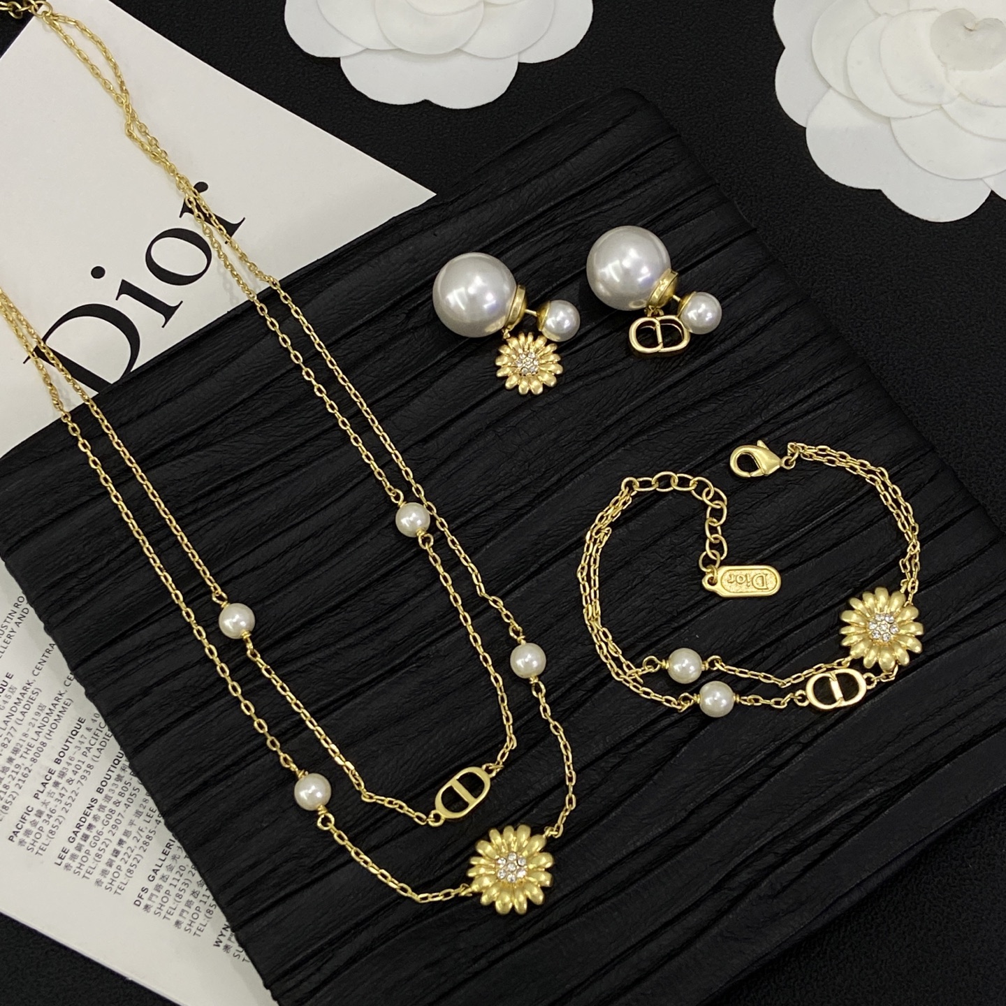 [TOP] Christian Dior Earrings + Bracelet + Necklace Set - Gold - 711 Luxury
