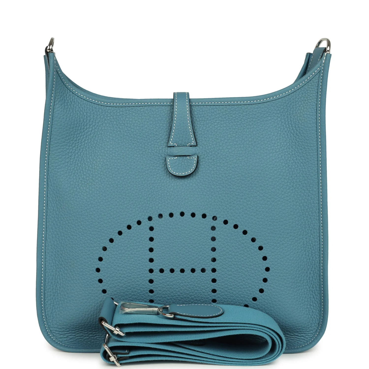 Hermes Evelyne III PM Blue Jean Clemence Palladium Hardware
