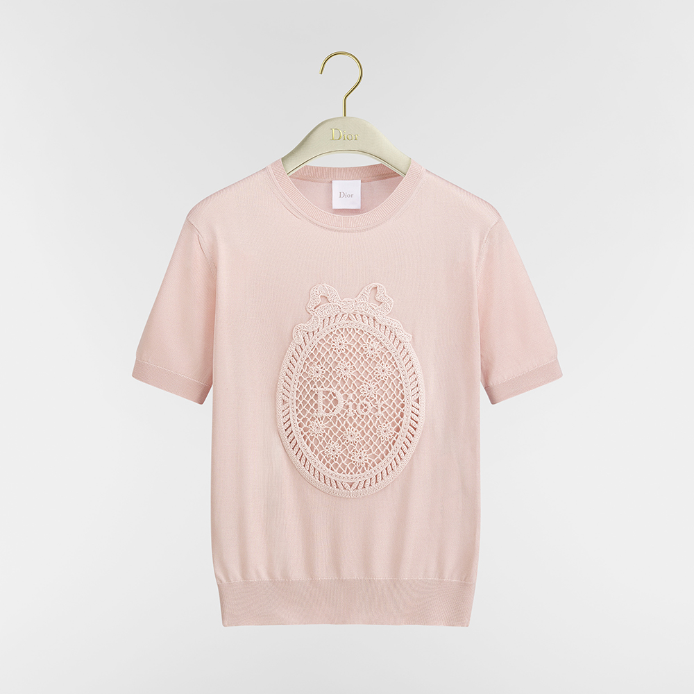 DIOR Top-quality Version Dioriviera Dior Médaillon Short-Sleeved Sweater   Silk Knit  #383108