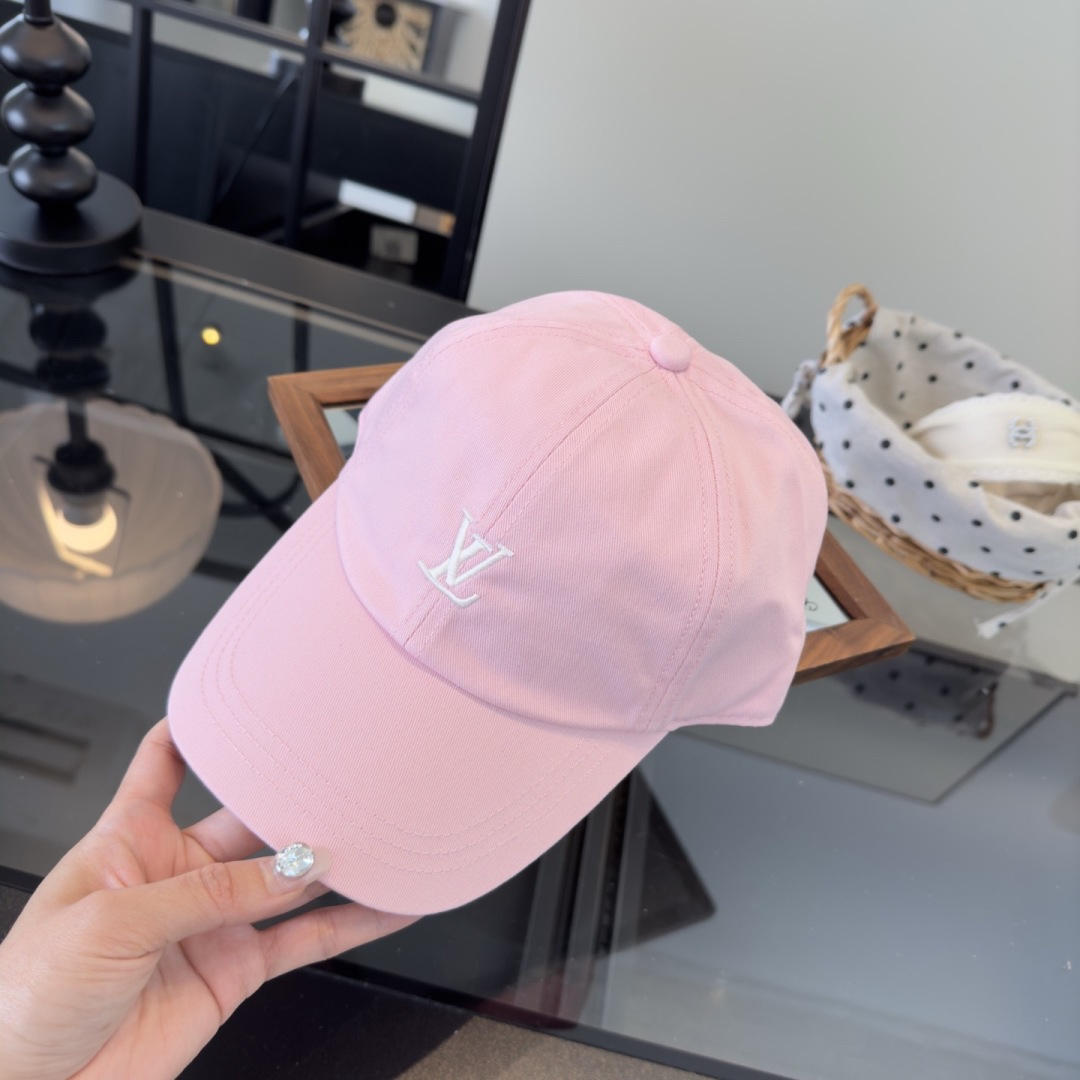 [TOP] Louis Vuitton LV Baseball Cap - Pink - 711 Luxury