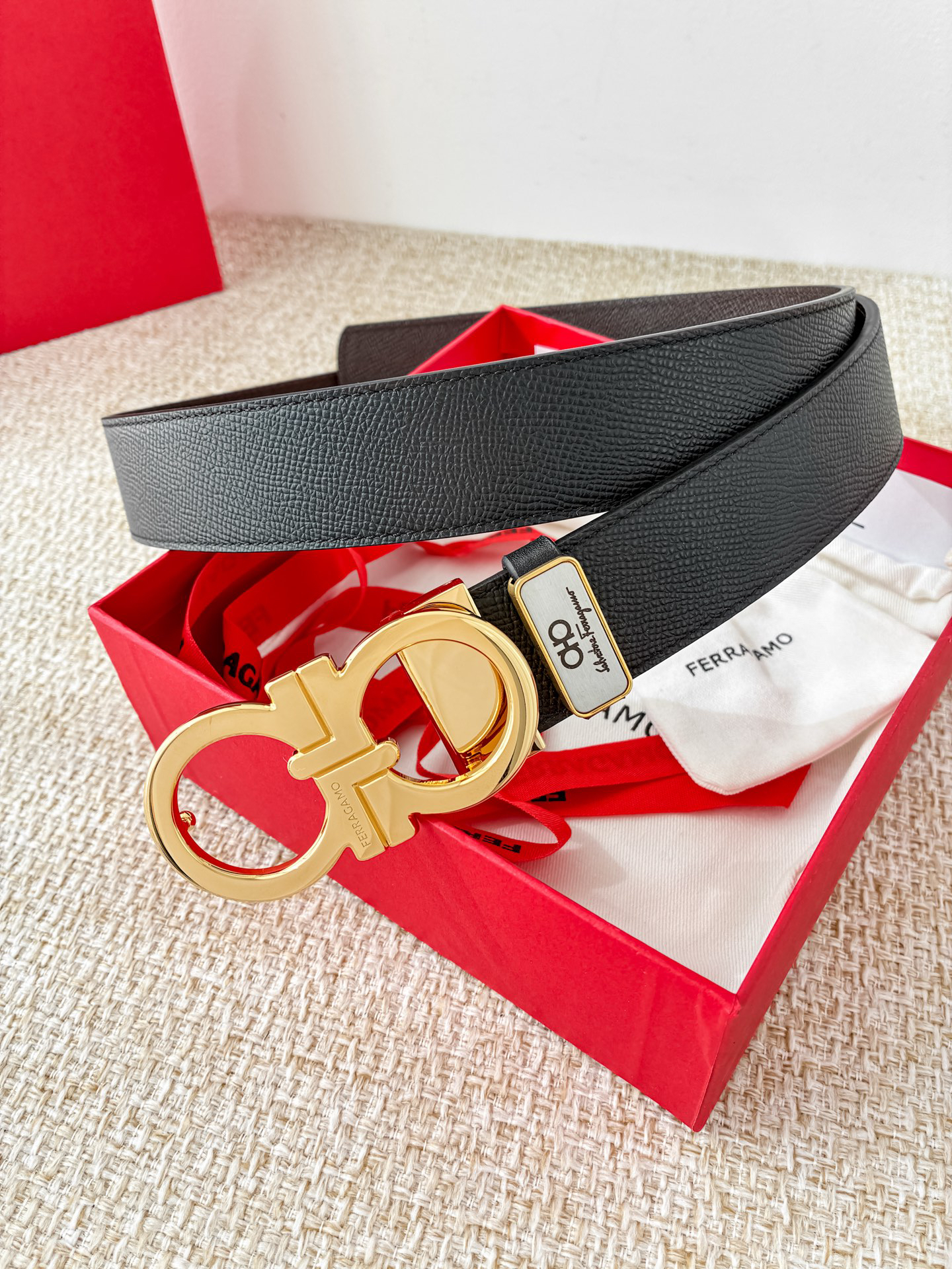 [TOP] Ferragamo Men's Belt 3.5cm - Black - 711 Luxury