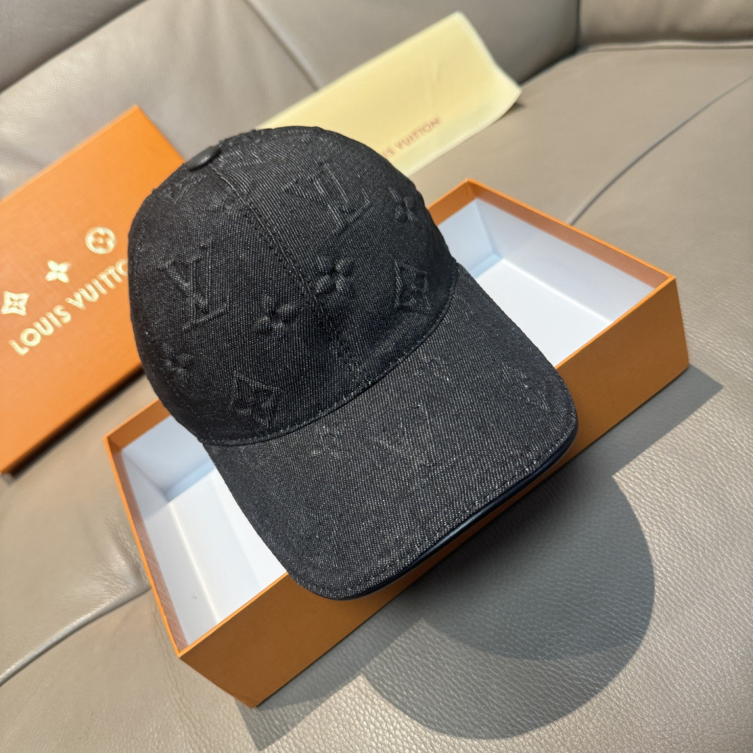 [TOP] Louis Vuitton LV Baseball Hat - Black - 711 Luxury