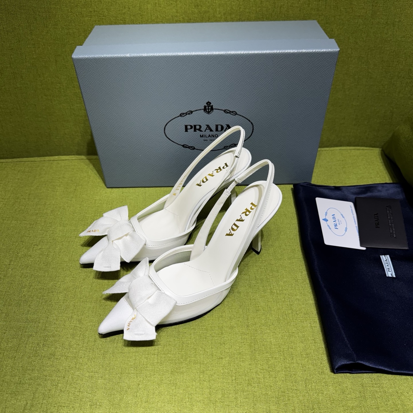 [TOP] PRADA High Heel Mules - White - 711 Luxury